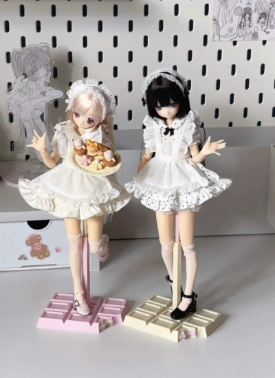 BJD Clothes Polka Dot Tiered Dress for azones/ob22 Size Ball-jointed Doll