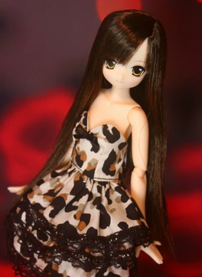 BJD Clothes Leopard Print Doll Dress Outfit Set for YOSD/OB22/OB24 Size Ball-jointed Doll