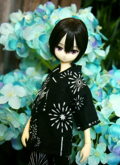 BJD Clothes Japanese Black Loungewear Pajama Set for YOSD/MSD/AZONE M&S/AZONE XS/Blythe Size Ball-jointed Doll