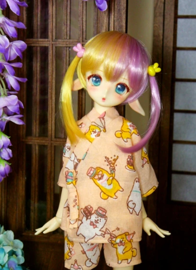 BJD Clothes Japanese Shiba Inu Loungewear Pajama Set for YOSD/MSD Size Ball-jointed Doll