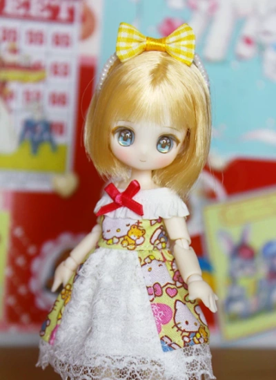 BJD Clothes Tiered Cake Skirt Dress Set for 1/12 Size Ball-jointed Doll