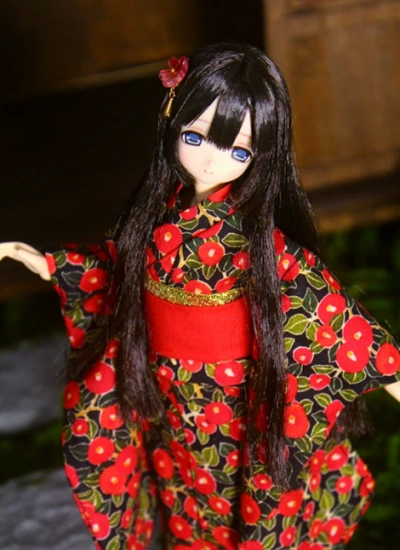 BJD Clothes Red Girl Kimono for MOKOKO/OB27/OB25/OB24/OB23/OB22/OB21/Blythe/Licca/YOSD Size Ball-jointed Doll