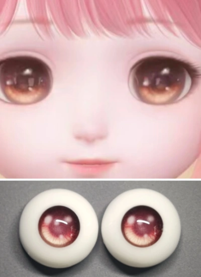ドール用アイ 樹脂＋石膏アイ ピンク【暖暖cos】8mm/10mm/12mm/14mm/16mm/18mm BJD用