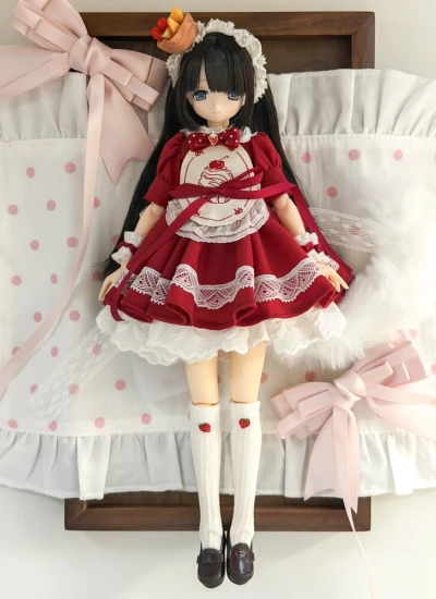 Da Fu BJD Clothes [Three-colored Cat Maid] Dress Set for Azone 1/6/OB22/OB24 Size Ball-jointed Doll