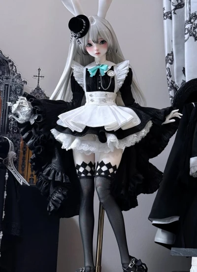 BJD Maid Rabbit - Ke Lu Li Outfit for 1/4 Ball-jointed Doll