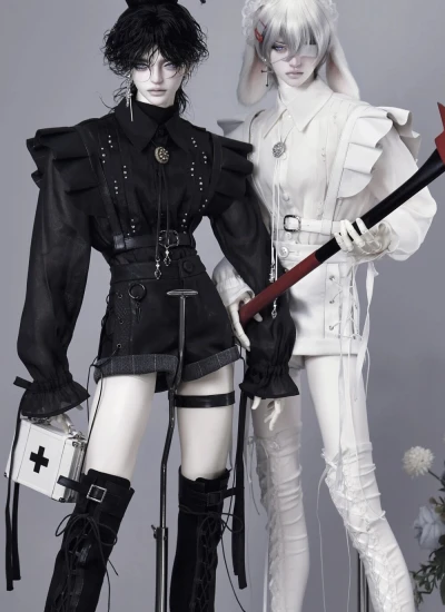 Gong Lue BJD Clothes Black White Suit Set for 1/4 68cm 70cm 73cm 75cm 77cm 78cm Size Ball Jointed Doll