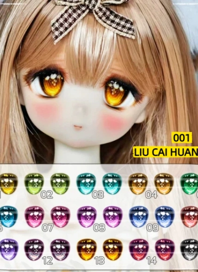 Yu Gan BJD Cartoon Eyes [Liu Cai Huan Meng] for 14mm 16mm 18mm 20mm 22mm Eyes Size Ball Jointed Doll