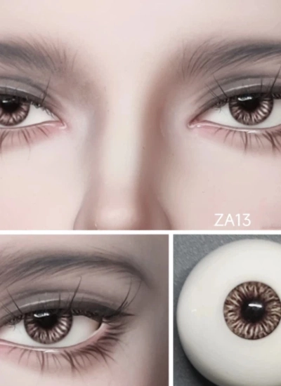 ドール用アイ 樹脂＋石膏アイ ブラウン【ZA13】8mm/10mm/12mm/14mm/16mm/18mm BJD用