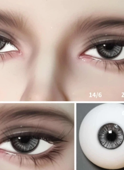 ドール用アイ 樹脂＋石膏アイ グレー【ZA11】8mm/10mm/12mm/14mm/16mm/18mm BJD用
