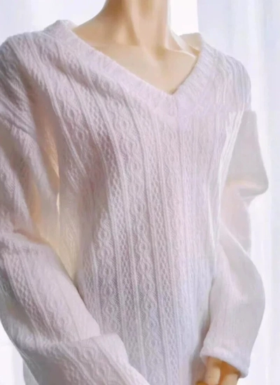 BJD Clothes V-neck Loose-fit Sweater for 1/6 1/4 70cm 75cm Size Ball Jointed Doll