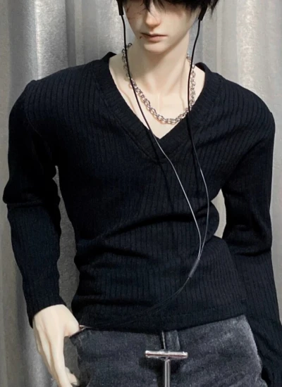 BJD Clothes Long Sleeve V-neck Top for 1/6 1/4 70cm 75cm Size Ball Jointed Doll