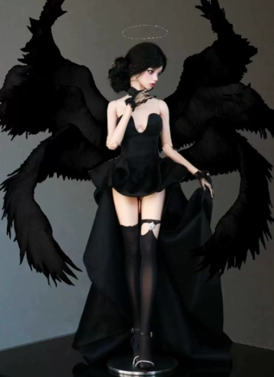 YEEVENTIDUE BJD Clothes Black Velvet Halter Gown for Large MSD Size Ball Jointed Doll