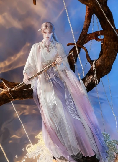 Su Xue Lian Ge BJD Clothes Iridescent Color Chiffon for Large MSD/Special MSD/62cm/68cm/73cm/ID75/YC76/77cm Size Ball Jointed Doll