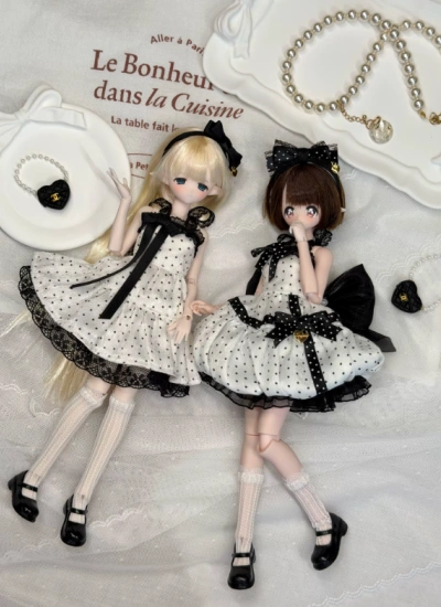 BerryCat BJD Miss Polka Dress Set for AZONE OB24 Size Ball-jointed Doll