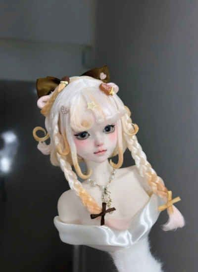 You Ni BJD Jellyfish Cut Short Hair With Bow for 1/3 1/4 1/6 Ball-jointed Doll