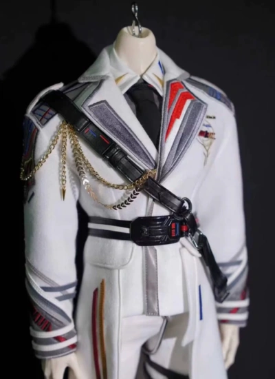 ChicMolly BJD Clothes White Military Uniform Set for 75cm 77cm Size Ball Jointed Doll