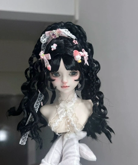 You Ni BJD Long Hair Black Wig for 1/3 1/4 1/6 Ball-jointed Doll