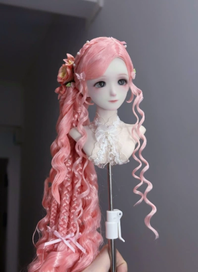 You Ni BJD Long Hair Pink Half-up Hairstyle Wig for 1/3 1/4 1/6 Ball-jointed Doll