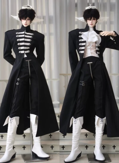 SEVENTEEN717 BJD [Black Moon] Outfit Long Coat Pants Shirt Set for 77cm Size Ball-jointed Doll