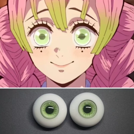 ドール用アイ 樹脂＋石膏アイグリーン【GM5】 8mm/10mm/12mm/14mm/16mm/18mm BJD用