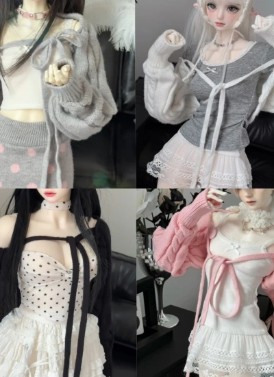 TBdoll BJD Clothes Black Gray Pink White Sheer Blouse for 62cm/68cm/71cm/73cm Size Ball Jointed Doll