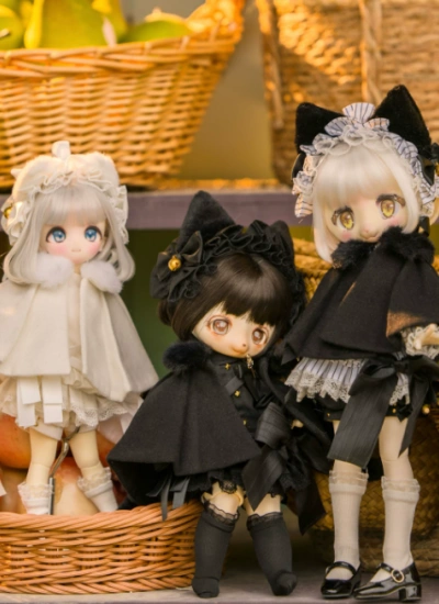 期間限定 ドール用服【猫的礼赞】ブラック ホワイト YOSDサイズ人形用 球体関節人形用 BJD用