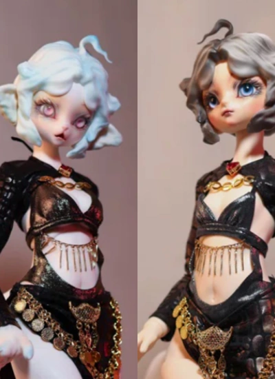 BJD Head Childhood Ling Leopard Woman (Human Version/Beast Version) 46.5cm Ball-jointed doll