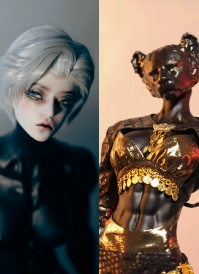 BJD Head Ling Leopard Woman (Human Version/Beast Version)76cm Girl Ball-jointed doll