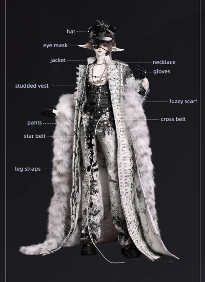 BJD White Outfit for 71cm 73cm Boy Ball-jointed Doll