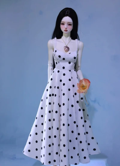 ドール用服 ワンピース ドット 女の子用 MSD/AS62/65cm/68魔女体用 BJD用 球体関節人形用