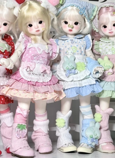 ドール服  Lolita 洋服セット グリーン ブルー ピンク レッド MSD/Kumako/三挿六/Azoneサイズ用 球体関節人形 BJD【奥菲利亚】