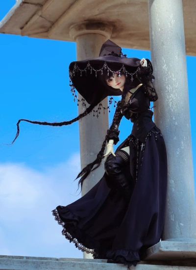 BJD Clothes【Lilith】Vintage Witch Style Outfit for Large MSD/SD Size Ball-jointed Doll