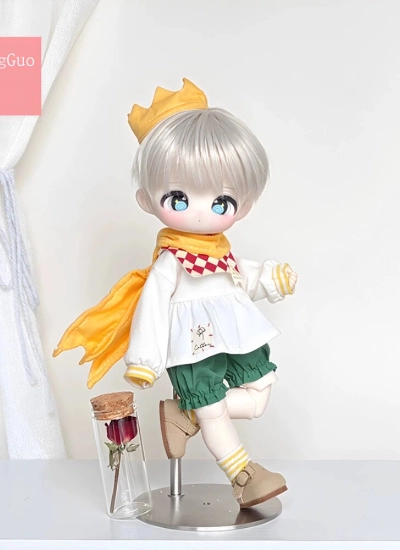 TangGuo BJD Clothes Little Prince Rose Crown Fairy Tale Scarf Cute Outfit Set for 1/6 Size Ball Jointed Doll