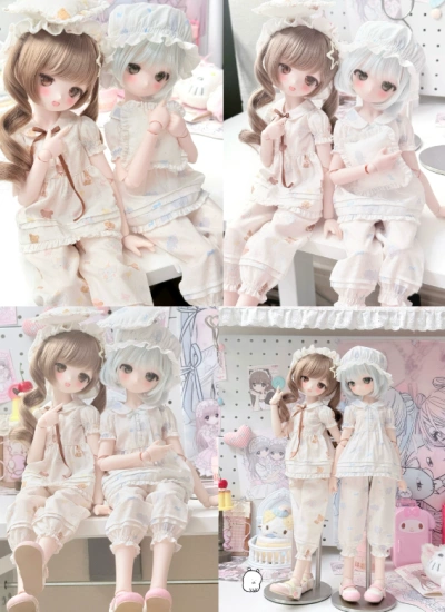 BJD Clothes Baby Pajamas Outfit Set for MSD/SD Size Ball-jointed Doll