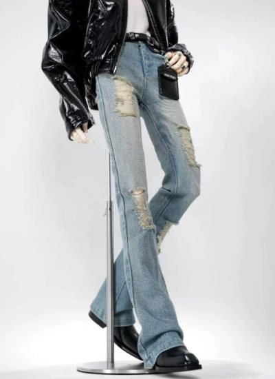 BJD Clothes Ripped Flared Jeans Set for 75cm Size Ball-jointed Doll