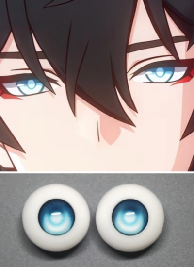 ドール用アイ 樹脂＋石膏アイ ブルー【XQ12】 8mm/10mm/12mm/14mm/16mm/18mm BJD用