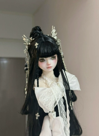 You Ni BJD Sweet‑Edgy Dashing High Ponytail Metallic Doll Wig for 1/3 1/4 1/6 Ball-jointed Doll