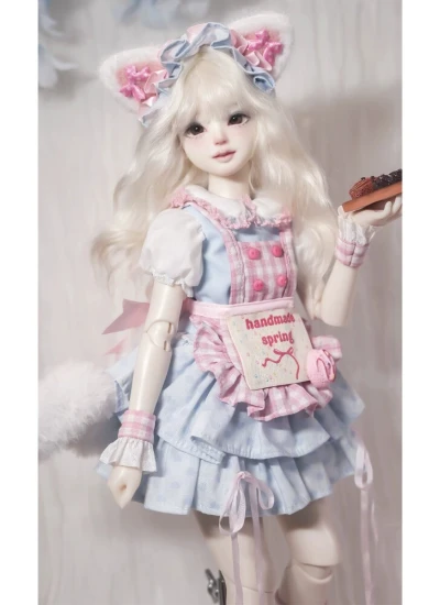 BJD Clothes Cute Cat Maid Dress Set for 1/4; Large 1/4 Size Ball-jointed Doll