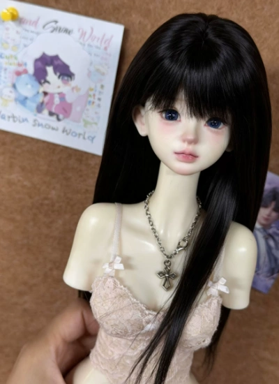 BJD Russian Mohair Black Wig SD/MSD/YOSD Size Ball-jointed Doll