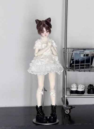 BJD Shoes Black Platform Boots for 1/4 Size Ball Jointed Doll
