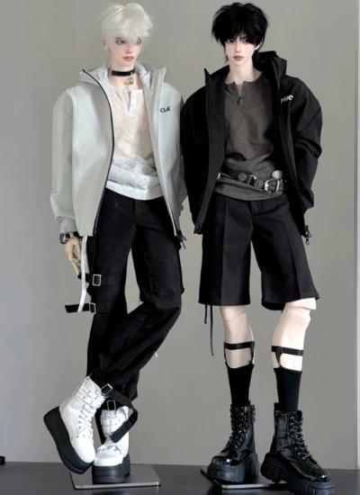 BJD Shoes Platform Boots Studded Mid‑Calf Boots for 70cm Size Ball Jointed Doll