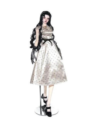 BJD Clothes Polka Dot Noble Three‑Color Dress Set for IMPL68Lchest/63Lchest Size Ball-jointed Doll