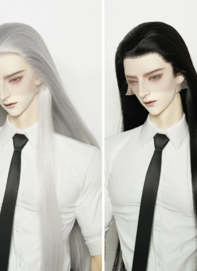 BJD Wig Long Ultra‑Soft Three‑Point Widow's Peak Wig for 1/3 Size Ball-jointed Doll