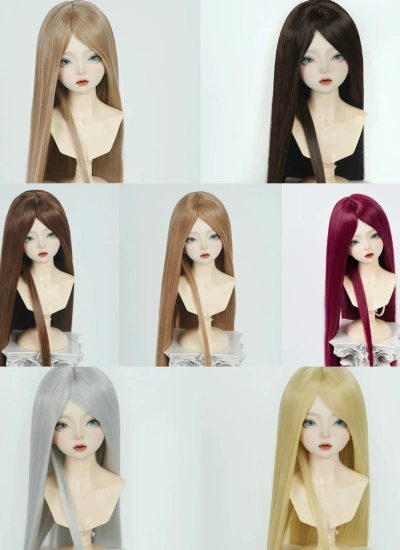 BJD Wig Girl High Temperature Long Basic Wig for SD MSD YOSD Size Ball-jointed Doll