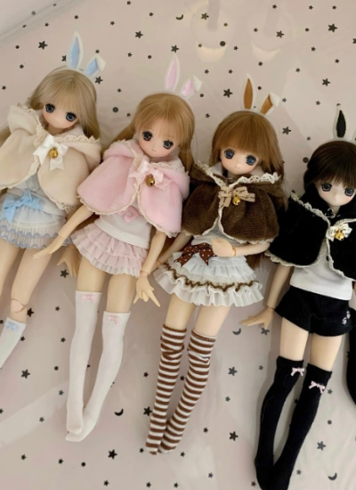 Tearain BJD Rabbit Ear Headband Hair Clips for 1/6/ob22/ob24 Girl Boy Ball-jointed doll