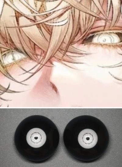 ドール用アイ 樹脂＋石膏アイ ブラック【路西法cos】 8mm/10mm/12mm/14mm/16mm/18mm BJD用