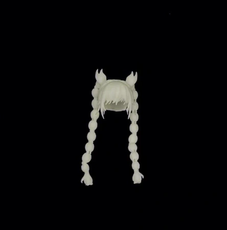 BJD 3D printing Mini Posable Braid Wig Resin Wig