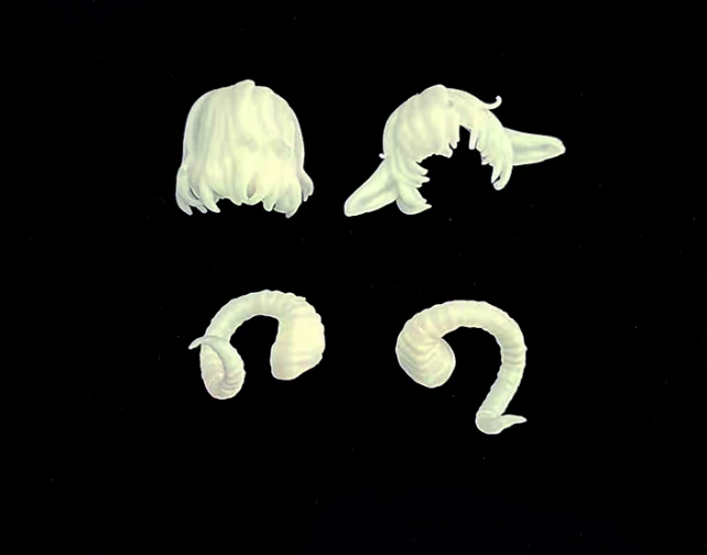 BJD 3D printing Mini Resin Wig