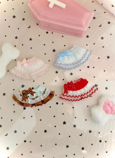 Tearain BJD Handmade Polka Dot Bow Cake Skirt for 1/6/ob22/ob24 Girl Ball-jointed doll