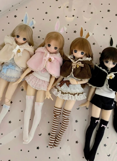 Tearain BJD Cat Ear Cloak Doll Outfit Coat for 1/6/ob22/ob24 Girl Ball-jointed doll